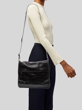 Frye Black Leather Messenger Bag